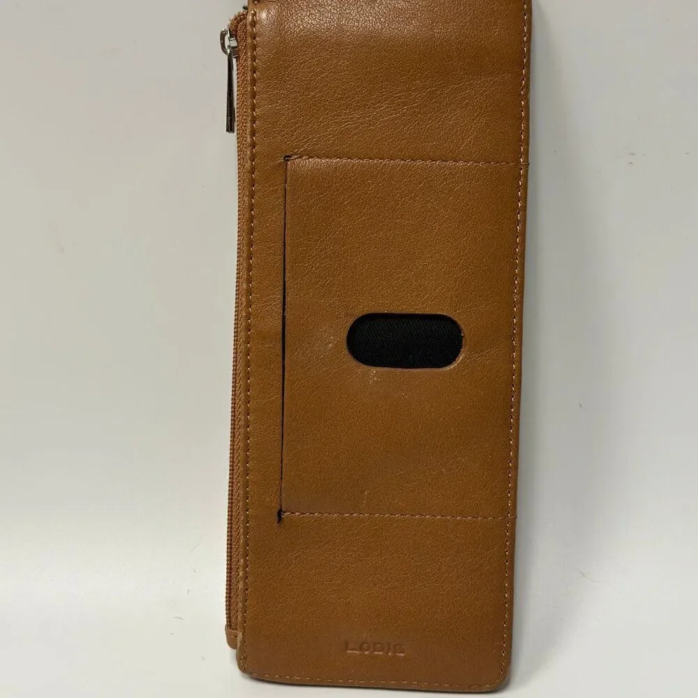 LODIS Julia Long Stacker RFID Leather ID Wallet Chestnut Color